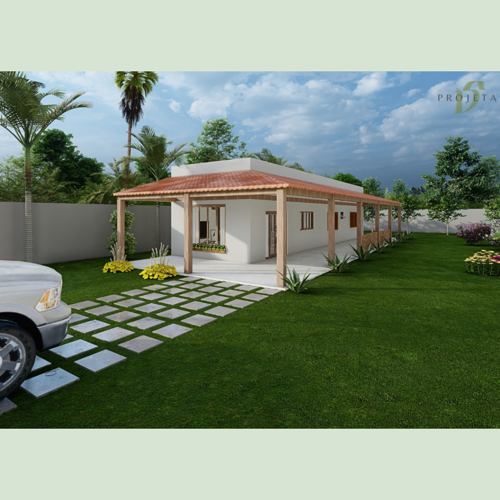 Casa de Campo com 2 Quartos e Suíte | Projeto P001