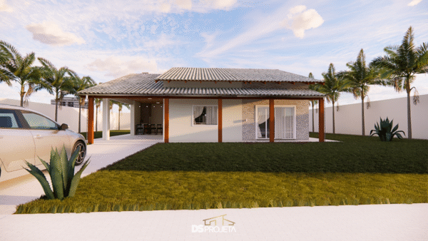 (P048) - Projeto casa de campo ou urbana com 3 quartos - 203,80 m² - Imagem 2