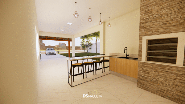 (P048) - Projeto casa de campo ou urbana com 3 quartos - 203,80 m² - Imagem 9