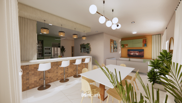 (P048) - Projeto casa de campo ou urbana com 3 quartos - 203,80 m² - Imagem 14