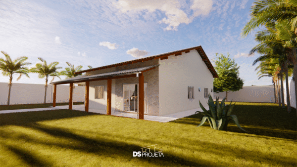 (P048) - Projeto casa de campo ou urbana com 3 quartos - 203,80 m² - Imagem 3