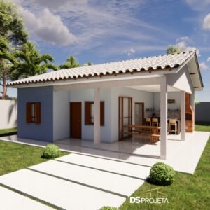(P084) - Casa de Campo ou Cidade com dois quartos e garagem - 72 m²