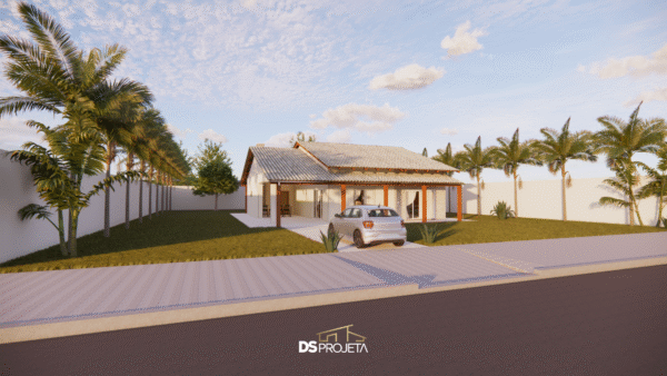(P048) - Projeto casa de campo ou urbana com 3 quartos - 203,80 m² - Imagem 4