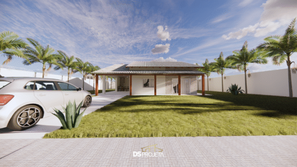 (P048) - Projeto casa de campo ou urbana com 3 quartos - 203,80 m² - Imagem 5