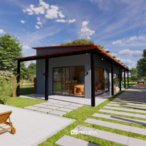 (P085) Projeto edícula com 2 suítes - 101 m²