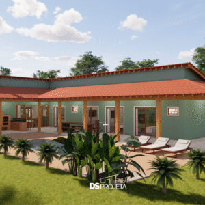 (P088) Casa de campo em L com 4 quartos (1suite).